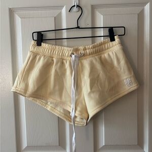 Women's yellow micro sweat Shorts